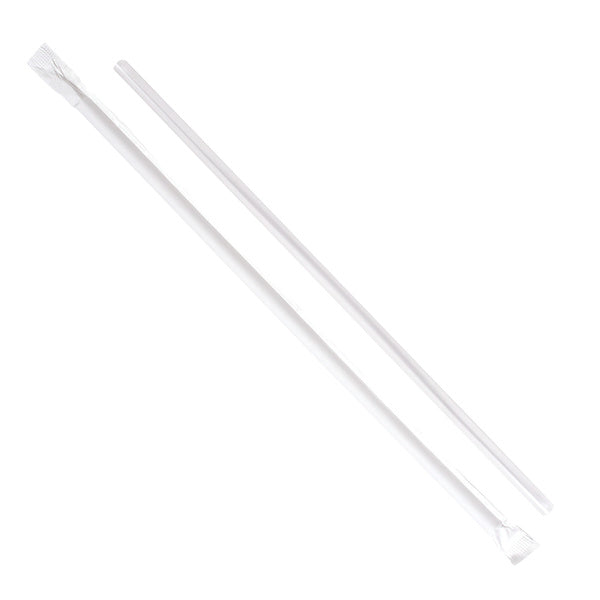 2000-PACK OF Straw Wrapped Karat 2,000 ct Jumbo Straws | Individually Wrapped | Clear (0.2" x 8.75")