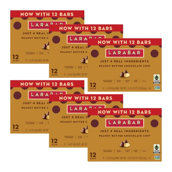 6-PACK OF Peanut Butter Chocolate Chip Larabar 19.2 oz