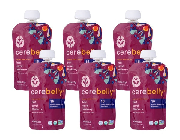6-PACK OF Puree Carrot Organic Beet And Blueberry Cerebelly 4 oz