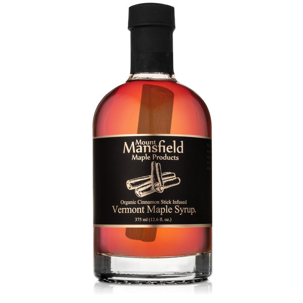 12-PACK OF Syrup Maple Organic Cinnamon Infused, Mount Mansfield Maple Products