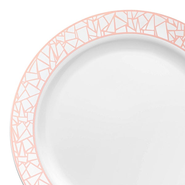 24-PACK OF Plate Salad 7.5" Silver Mosaic Rim