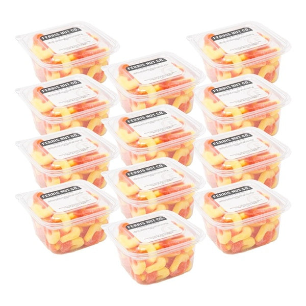 12-PACK OF Candy Gummy Peach Rings Ferris Eb 12 oz