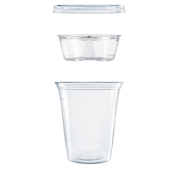 500-PACK OF Container Insert Dart PF35C1CP 12 oz. Clear Plastic Grab and Go Kit with Insert - Perfect for Snacks on the Move (500 Count)
