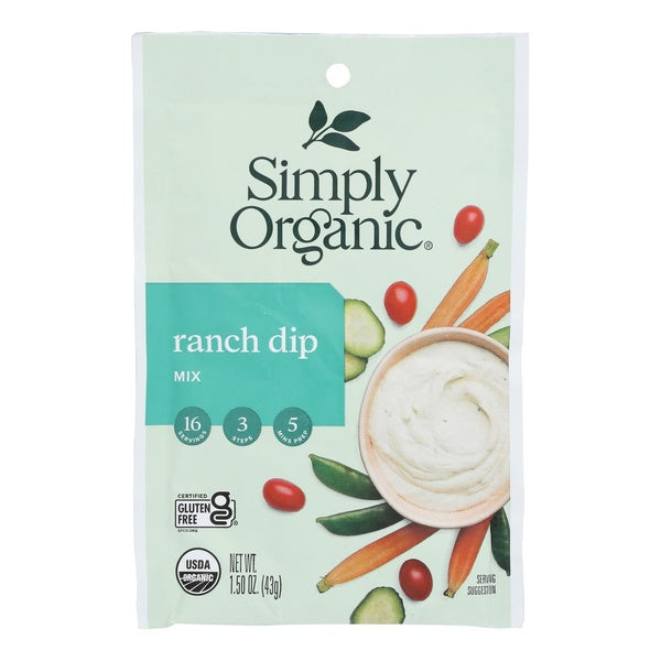 12-PACK OF Dip Mix Ranch Simply Organic 1.5 oz