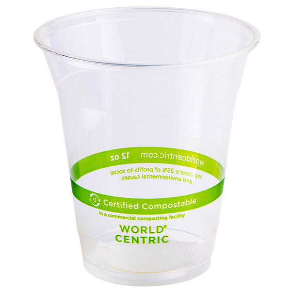 1000-PACK OF Cup Cold 12 oz World Centric Compostable PLA Cold Cups | 1000 count