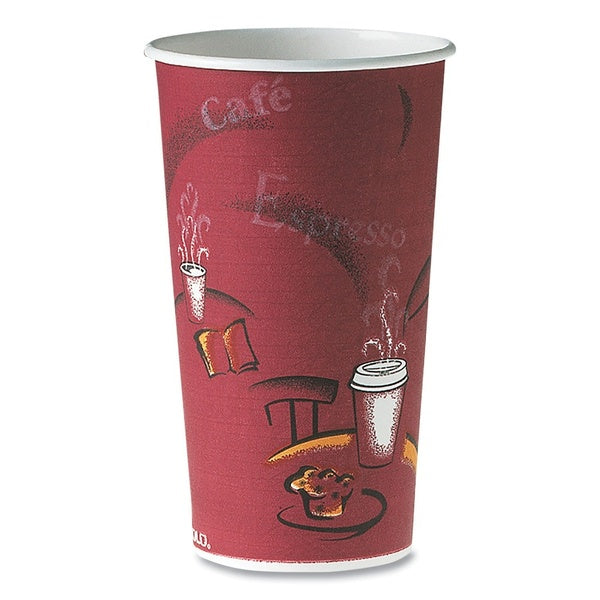 600-PACK OF Cup Paper Solo 420SI-0041 20 oz Bistro Design Single-Sided Poly Paper Hot Cups - 600 Count for Coffee, Tea, and Hot Beverages