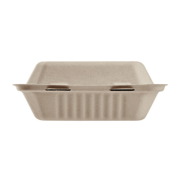 200-PACK OF Container Takeout Karat Earth 8''x8'' Molded Fiber Hinged Containers, PFAS Free, Natural - 200 pcs