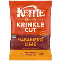 6-PACK OF Potato Chips, Krinkle Cut, Habanero Lime Kettle Chips, Snack Bag Kettle Foods Chips, 6 - 2 Oz