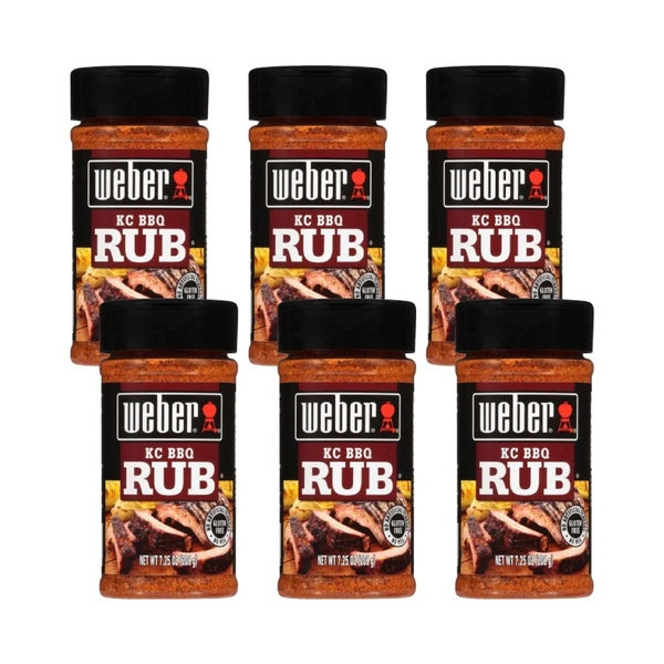 6-PACK OF Seasoning Rub Kansas City Bbq Weber 7.25 oz