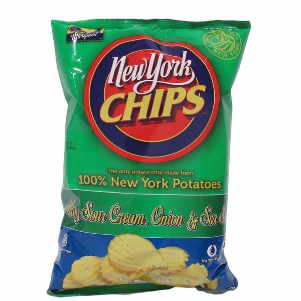 12-PACK OF Potato Chips Wavy Sour Cream and Onion, New York Chips