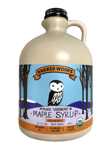 6-PACK OF Syrup Maple Vermont Organic - Grade A Amber Rich, Barred Woods Maple