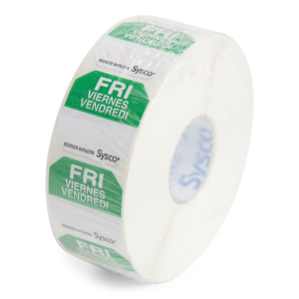 1000CT-PACK OF LABEL ROLL FRIDAY 1 GREEN