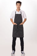 34X27"-PACK OF APRON BIB BLK CHALKSTRIPE
