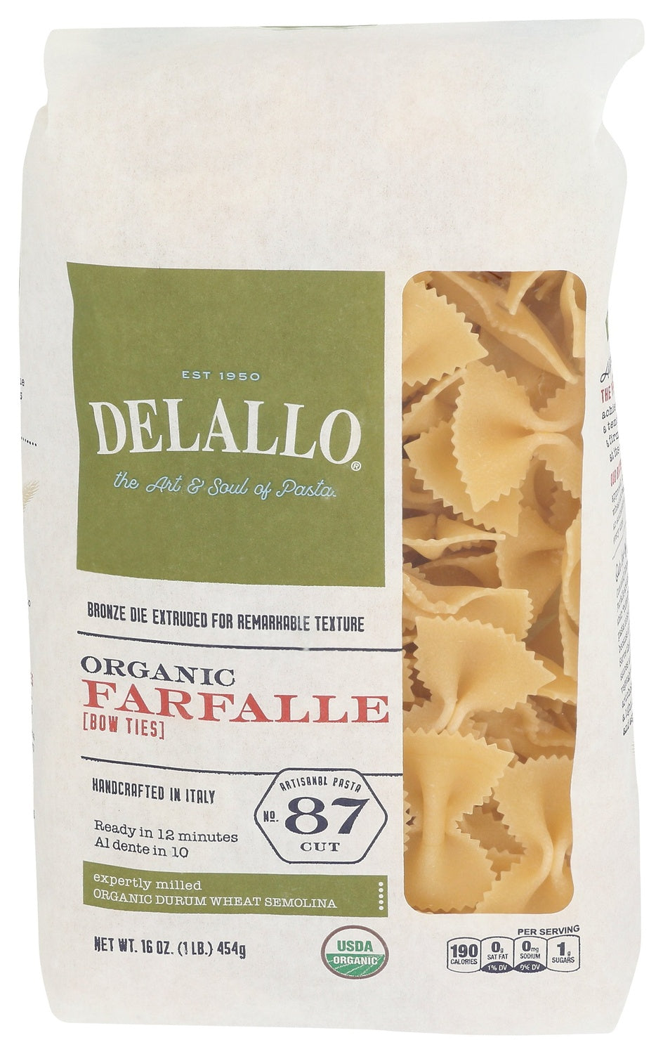 8-PACK OF PASTA FARFALLE ORGANIC