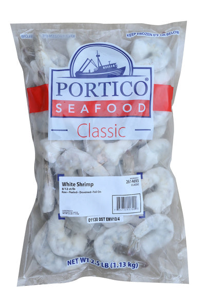 2.5LB-PACK OF SHRIMP WHT P&D TAIL-ON 8-12CT