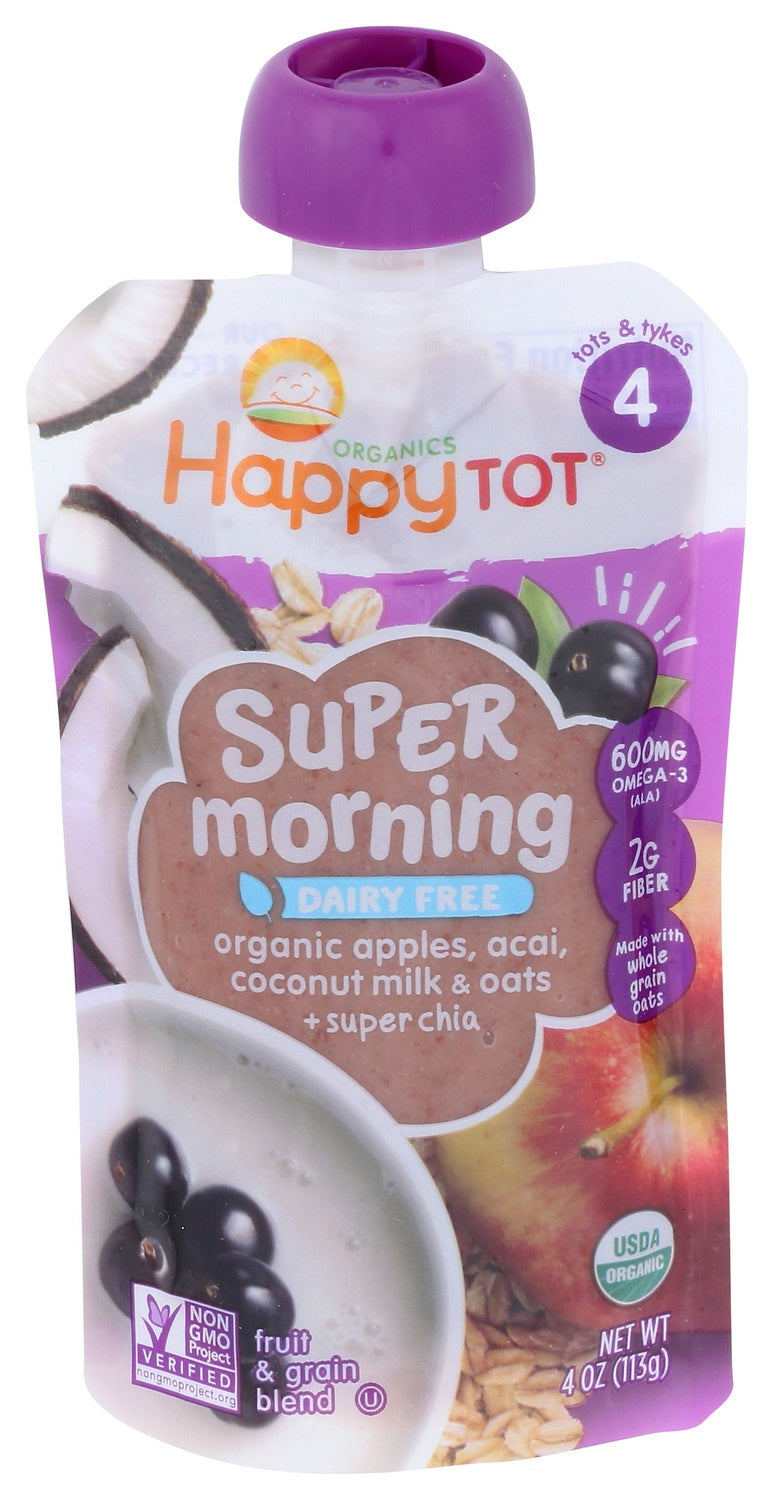 16-PACK OF FOOD BABY ORGANIC APPLES, ACAI, COCONUT MILK & OATS + SUPER CHIA