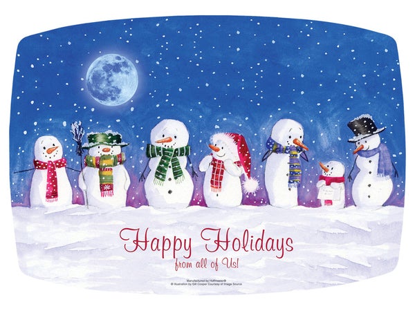 1000-PACK OF PLACEMAT PAPER SNOWMEN GRTNS