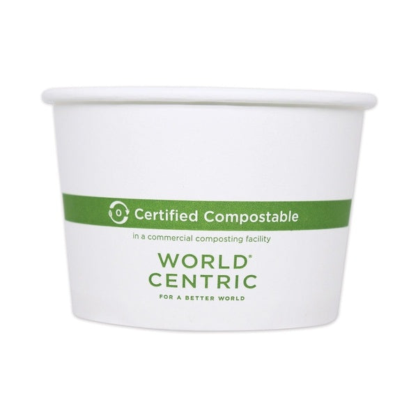 1000-PACK OF Bowl Paper Eco-Friendly World Centric BOPA8 Paper Bowls - 3.5 in. Diameter x 2.3 in. Height - 1,000 Count Carton - Perfect for Sustainable Dining