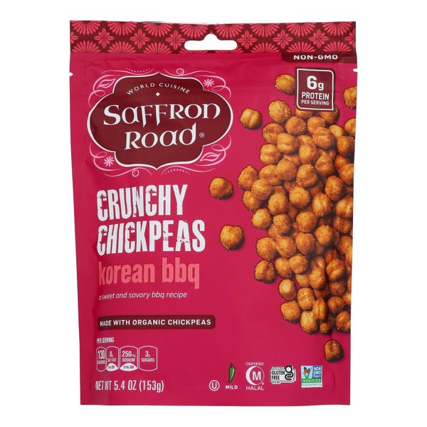 6-PACK OF Snack Chickpea Korean Bbq Organic Saffron Road 5.4 oz