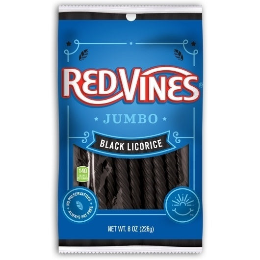12-PACK OF Jumbo Black Licorice Twists American Licorice Co, 12 - 8 Oz