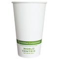 1000-PACK OF CUP HOT 16 oz World Centric Compostable White Paper Coffee Cups | 1000 count