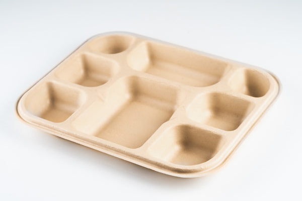 500-PACK OF 8 Compartment Tray Meal, Natural, 500 Count Case
