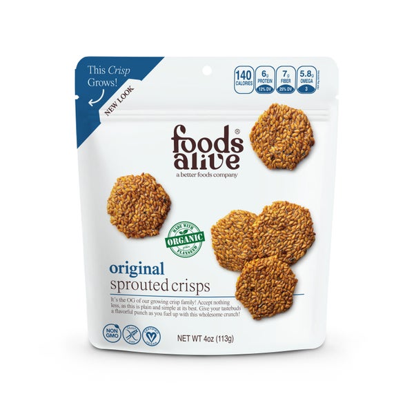 6-PACK OF Sprouted Crisps Original, Foods Alive