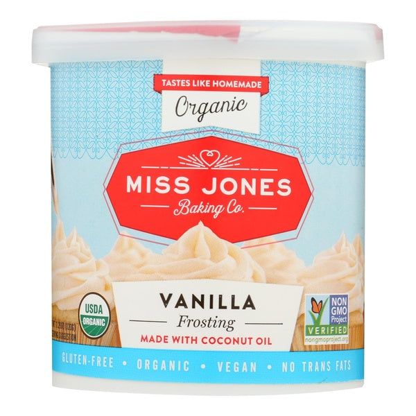 6-PACK OF Frosting Vanilla Miss Jones Baki 11.29 oz