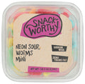 12-PACK OF CANDY GUMMY NEON SOUR WORMS MINI 10.4 OUNCE - CASE OF 12