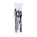 250-PACK OF Cutlery Set Boardwalk BWK3KITHVYBL Heavyweight 3-Piece Cutlery Set - Fork, Knife, and Teaspoon in Black - 250 Count for Events and Takeout