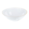12-PACK OF Bowl Plastic 32 oz Clear Gold Rim