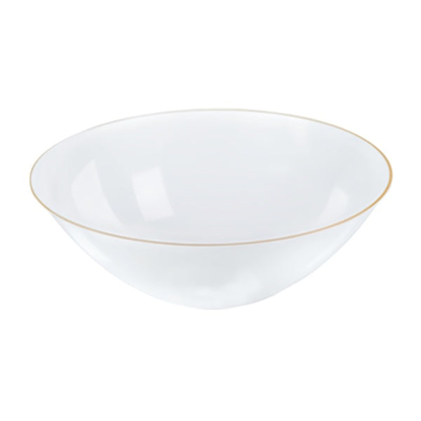 12-PACK OF Bowl Plastic 32 oz Clear Gold Rim