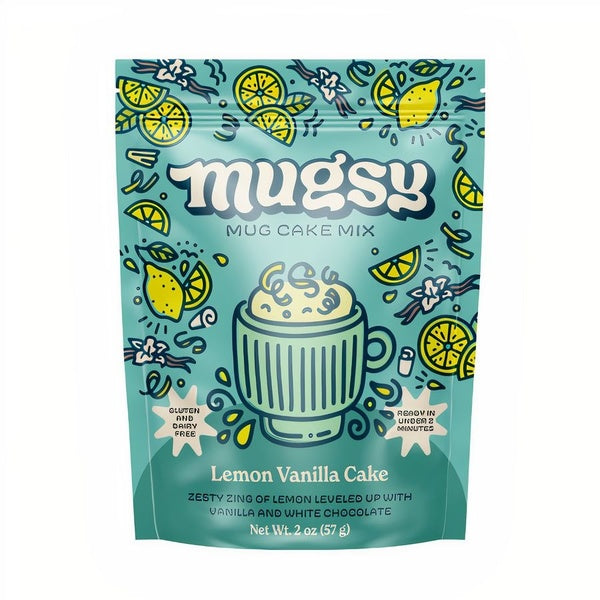 24-PACK OF Mix Dessert, Lemon Vanilla Mug Cake Mix, Mugsy Bakes