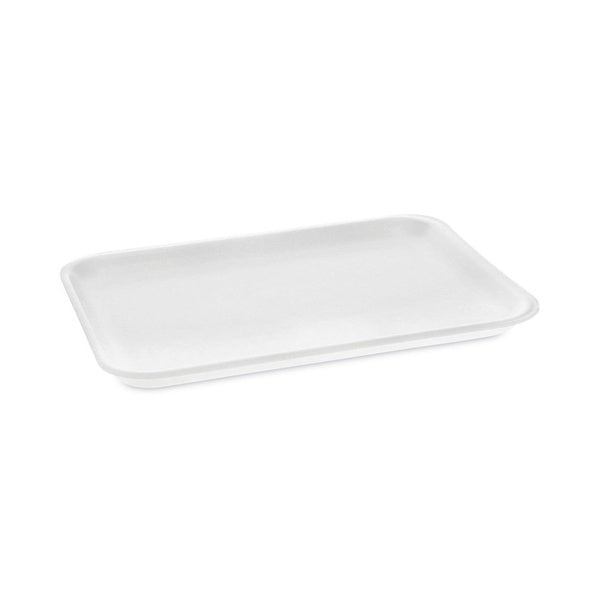 500-PACK OF Tray Foam Pactiv Corp. 9.13 x 7.13 x 0.65 Inch #4 Shallow Foam Meat Tray - Durable White Trays for Food Packaging (500 Count)