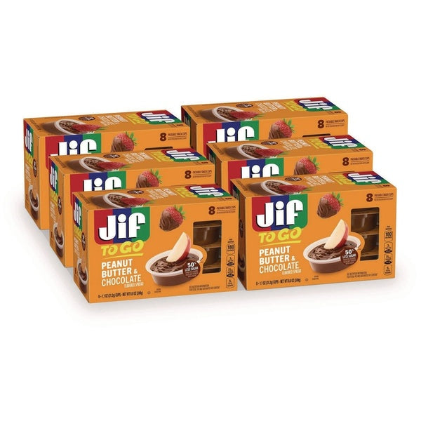 48-PACK OF Spread Butter Jif To Go Chocolate Peanut Butter Cups - 1.1 oz (6 Cups per Carton) - Delicious Snack for Any Occasion