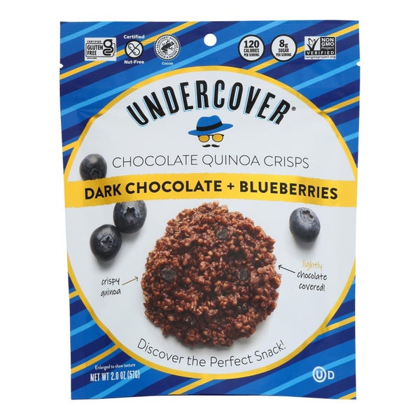 12-PACK OF SNACK QUINOA CRISPY DARK CHOCOLATE BLUEBERRY