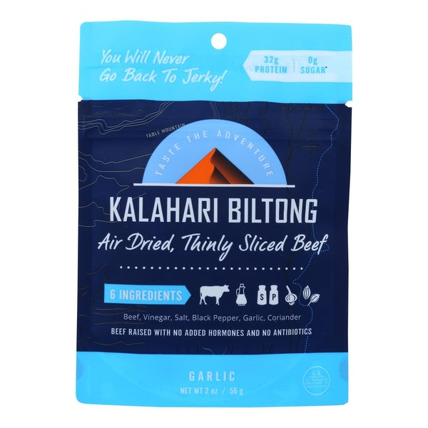 8-PACK OF Meat Meat Beef Garlic Kalahari Biltong 2 oz