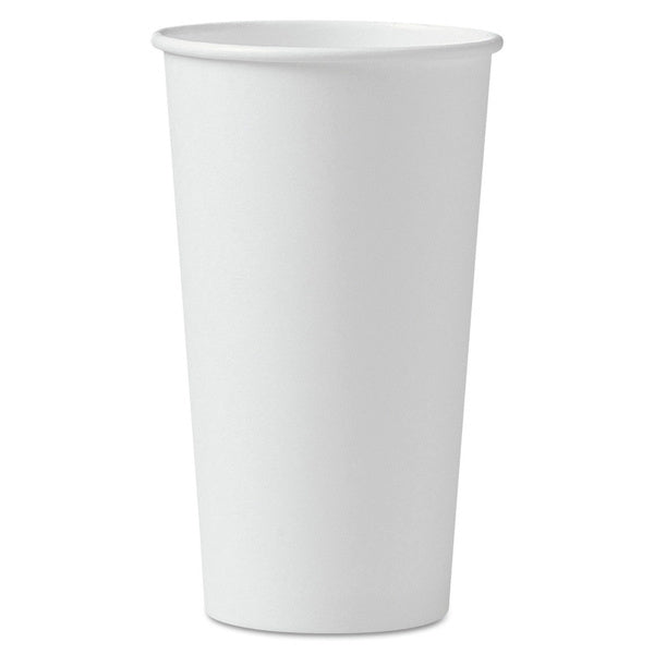 600-PACK OF Cup Paper SOLO 420W-2050 20 oz. Single-Sided Poly Paper Hot Cups - Durable and Leak-Resistant White Cups (15 Packs/Carton)