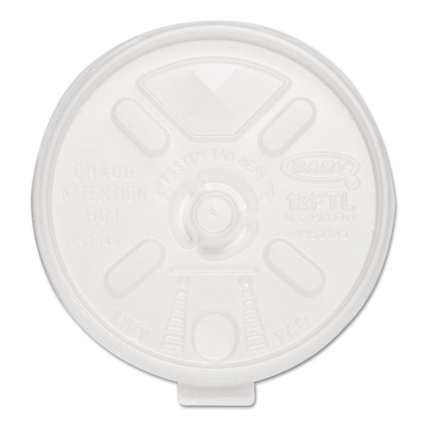 1000-PACK OF Lid Lift Dart 12FTLS Lift N' Lock Lids for 10-14 oz. Cups - Translucent -
