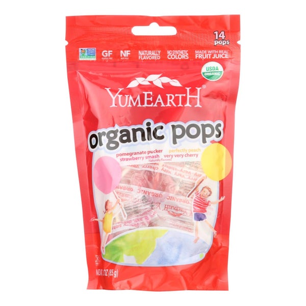 6-PACK OF Candy Lollipop 4 Flavors Yumearth 3 oz