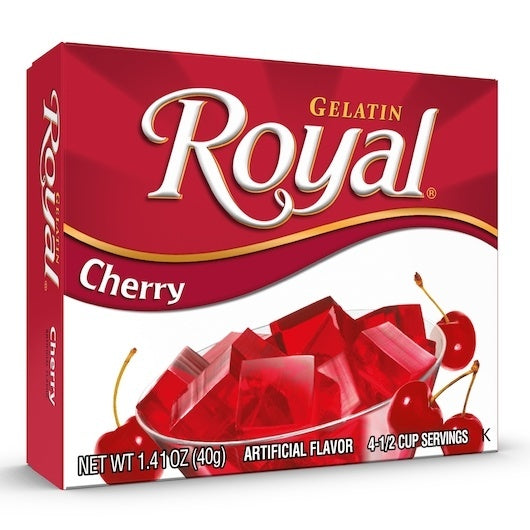 12-PACK OF Cherry Flavored Gelatin Mix Royal, 12 - 1.41 Oz