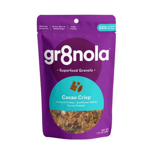 60-PACK OF Cereal Crisp Granola, Cacao, Mini, Vegan Friendly, 60 x 1.75 oz Pouch