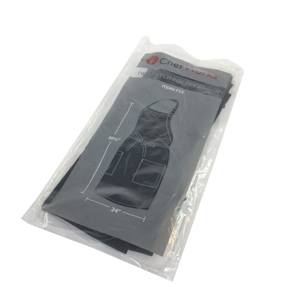 EA-PACK OF APRON BIB ADJ 2 PKT BLK