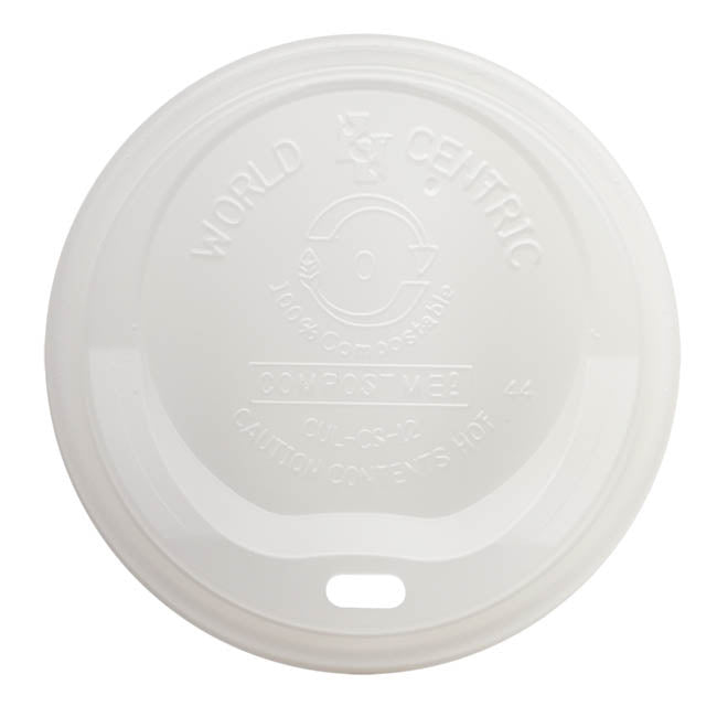 1000-PACK OF CUP/LID CPLA Compostable Sip Lids | Fits 10-20 oz World Centric Coffee Cups| 1000 count