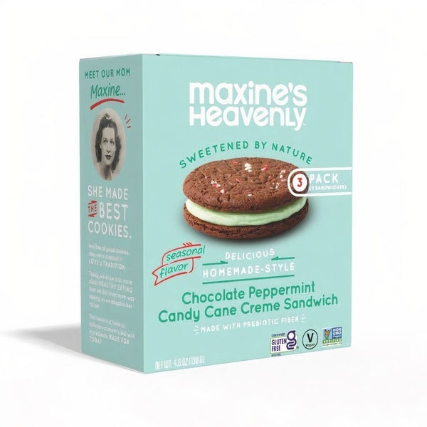 8-PACK OF Cookie Chocolate Peppermint Creme Sandwich 3PK Box, Maxine's Heavenly