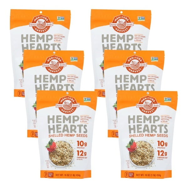 6-PACK OF Seed Hemp Heart Shelled Manitoba Harvest 16 oz
