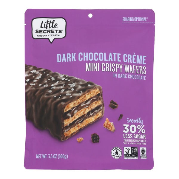 6-PACK OF Chocolate Wafer Dark Chocolate Sea Salt Little Secrets 3.5 oz
