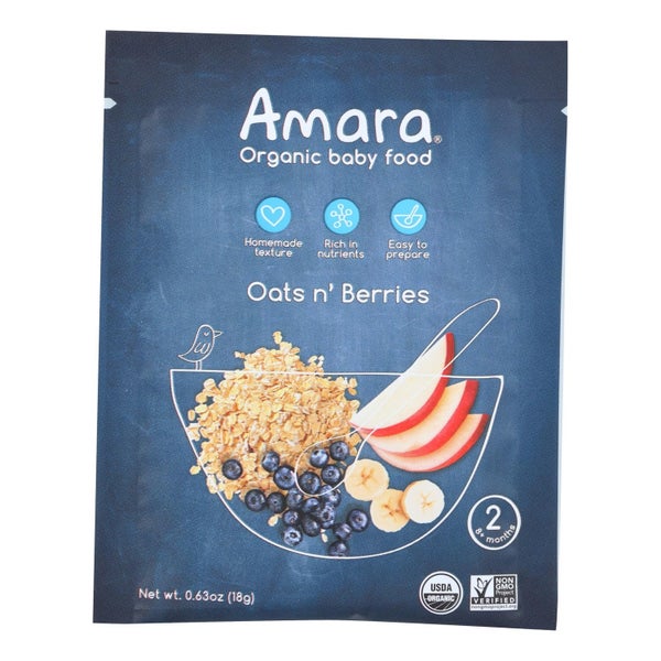 5-PACK OF Oatmeal Organic Oats N' Berries Amara .63 oz