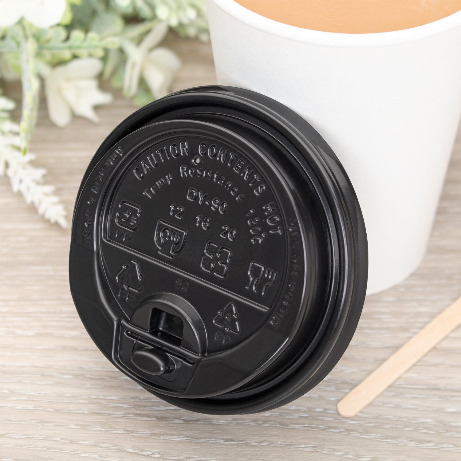 1000-PACK OF Lid Togo Karat 1,000 ct 10-24 oz Paper Coffee Cup Lids | 90 mm | Black | Flip-Top