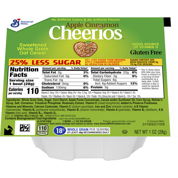 96-PACK OF CEREAL CHEERIOS APL CIN GLTN F